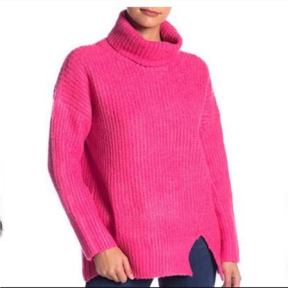 Elodie‎ Bright Pink Chunky Turtleneck Sweater